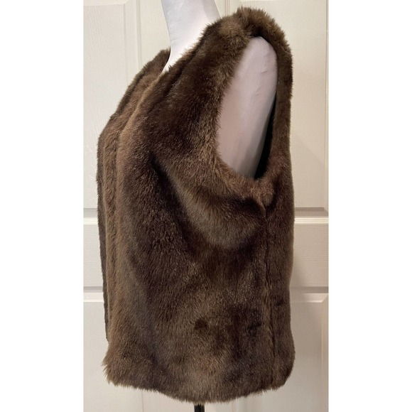 Anthropologie Sanctuary Clothing Los Angeles Womens Faux Fur Brown Vest Sz Small - Picture 5 of 9